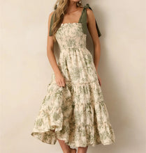 Imcute Women Y2k Floral Smocked Maxi Dress Bow Tie Shoulder, Boho Casual Beach Long Dresses