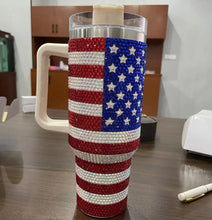 Diamond Thermos Cup with Handle,Coffee Insulated Bottle, Stainless Steel, Car Vacuum Flasks, Maintains Heat