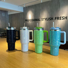 Diamond Thermos Cup with Handle,Coffee Insulated Bottle, Stainless Steel, Car Vacuum Flasks, Maintains Heat