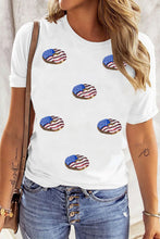 Independence Day Sequin Flag Pattern Kingcake Graphic T Shirt