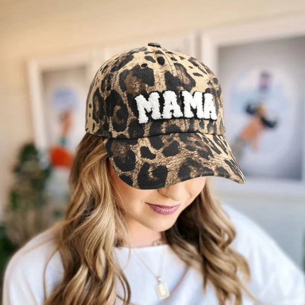 NEW MAMA MINI Baseball Cap Set Summer Leopard Visor Caps