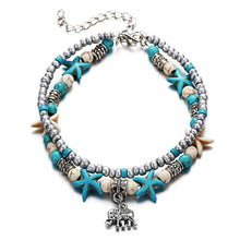 Bohemia Blue Beaded Anklet Handmade Anklets Women Girl Beach Foot Jewelry