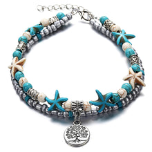 Bohemia Blue Beaded Anklet Handmade Anklets Women Girl Beach Foot Jewelry