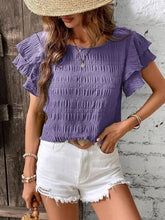 Casual round Neck Ruffle Sleeve Women's Top Spring Summer Fashion Female T-shirt