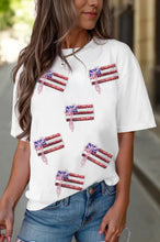 Independence Day Sequin Flag Pattern Kingcake Graphic T Shirt
