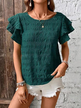 Casual round Neck Ruffle Sleeve Women's Top Spring Summer Fashion Female T-shirt