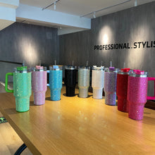 Diamond Thermos Cup with Handle,Coffee Insulated Bottle, Stainless Steel, Car Vacuum Flasks, Maintains Heat