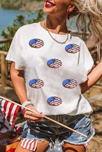 Independence Day Sequin Flag Pattern Kingcake Graphic T Shirt