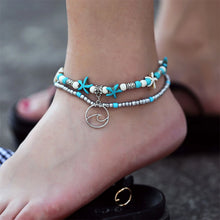 Bohemia Blue Beaded Anklet Handmade Anklets Women Girl Beach Foot Jewelry