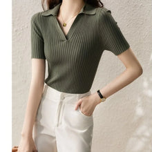2025 summer French high-quality women's slim temperament short sleeve t-shirt top