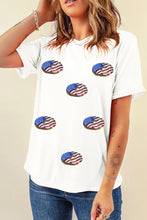 Independence Day Sequin Flag Pattern Kingcake Graphic T Shirt