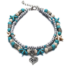 Bohemia Blue Beaded Anklet Handmade Anklets Women Girl Beach Foot Jewelry