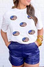 Independence Day Sequin Flag Pattern Kingcake Graphic T Shirt