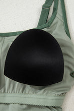 Black Side Tied Waist Square Neck Adjustable Straps A-line One Piece Swim Dress
