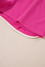 Evergreen Colorblock Edge Drop Shoulder T Shirt and Skort 2Pcs Set