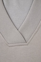 Parchment Aztec Embroidered Western V Neck Sweatshirt