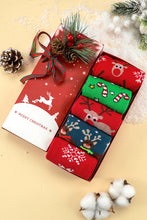 Dearlove Fiery Red 5 Pairs/Set Christmas Cartoon Elk Soft Socks Set with Box