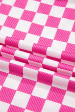 Brown Checkerboard T Shirt and High Waist Skorts 2 Piece Outfit