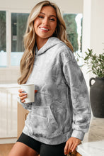 Gray Camouflage Woodland Print Oversized Sporty Hoodie