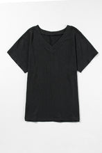 Bright Pink Crinkled V Neck Wide Sleeve T-shirt