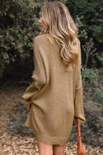 Pale Khaki Oversize Drop Shoulder Slouchy Sweater Dress