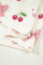 White Floral Print Contrast Pipping Short Pajamas Set