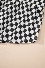 Brown Checkerboard T Shirt and High Waist Skorts 2 Piece Outfit