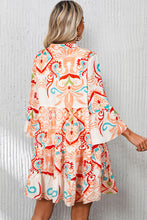 Green Tribal Bracelet Sleeve Buttoned Mini Dress