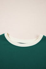 Evergreen Colorblock Edge Drop Shoulder T Shirt and Skort 2Pcs Set