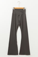 Black V Shape High Waist Flared Leggings