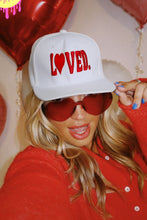 White LOVED Custom Embroidered Valentines Day Baseball Cap
