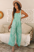 Moonlight Jade Printed Bib Wide Leg Overall