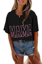 Bright Pink MAMA Letter Graphic Neon T Shirt