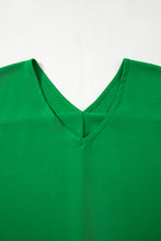 Bright Pink Seamed Back High Low Hem V Neck Cuffed Sleeve Plus Size Tee