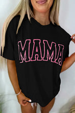 Bright Pink MAMA Letter Graphic Neon T Shirt