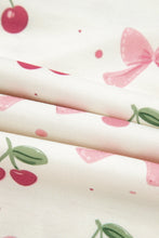 White Floral Print Contrast Pipping Short Pajamas Set