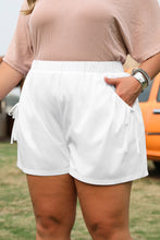 White Bow Decor Pockets Plus Size Shorts