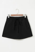 Light Green French Terry Drawstring Mini Skort with Pockets