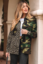 Brown Leopard Camo Patchwork Oversize Shacket
