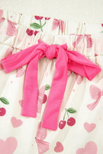 White Floral Print Contrast Pipping Short Pajamas Set