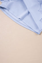 Beau Blue Puff Sleeve Pearl Embellished Scallop Trim Top 2 Piece Skort Set