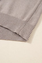 Simply Taupe Embroidered Floral Sleeve Round Neck Loose Sweater