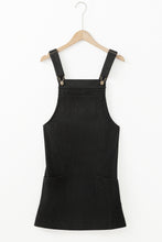Cinnamon Solid Front Pockets Sleeveless Corduroy Overall Dress
